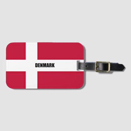Vlag van Denemarken (rood en wit) Bagagelabel (Voorkant (horizontaal))