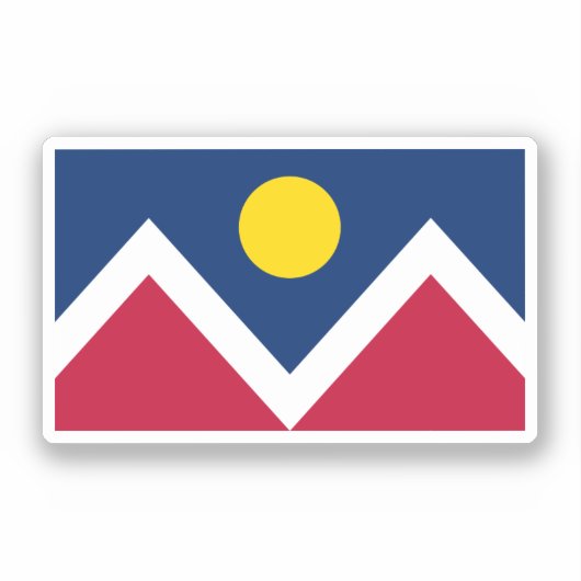 Vlag van Denver, Colorado Sticker (Voorkant)