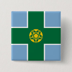 Vlag van Derbyshire (County of England, Verenigd K Vierkante Button 5,1 Cm