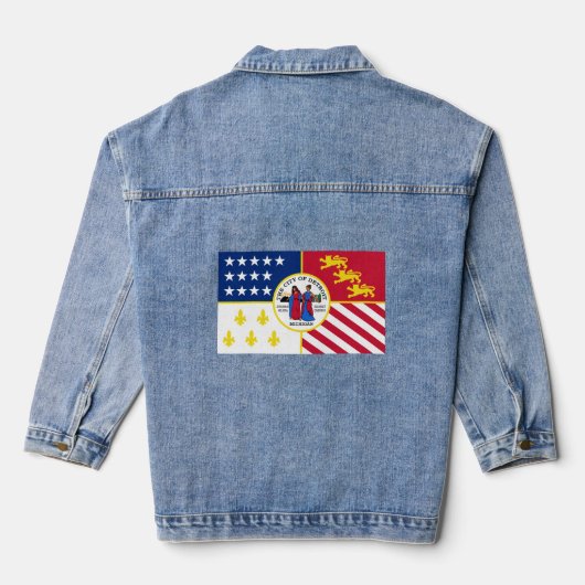 Vlag van Detroit, Michigan Denim Jacket (Achterkant)