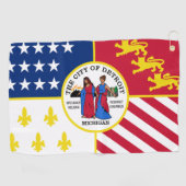 Vlag van Detroit, Michigan Golfhanddoek (Horizontaal)