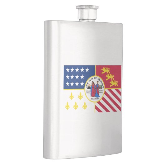 Vlag van Detroit, Michigan Hip Flask Flacon (Rechts)