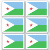 Vlag van Djibouti - een collectie ticker Sticker (Voorkant)