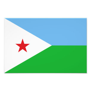 Vlag van Djibouti Foto Afdruk