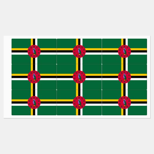 Vlag van Dominica Labels (Vel)