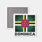 vlag van Dominica Magneet (Voorkant / Achterkant)