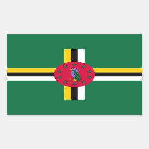 Vlag van Dominica Rechthoekige Sticker