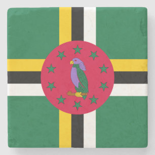 Vlag van Dominica Stenen Onderzetter