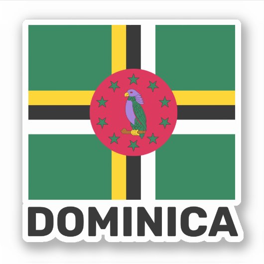 vlag van Dominica Sticker (Voorkant)
