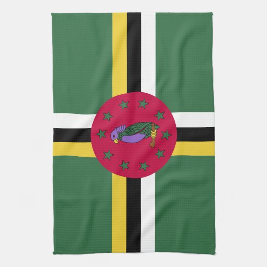 vlag van Dominica Theedoek (Verticaal)