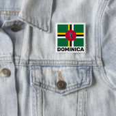 vlag van Dominica Vierkante Button 5,1 Cm (In situ)