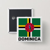 vlag van Dominica Vierkante Button 5,1 Cm (Voorkant /achterkant)