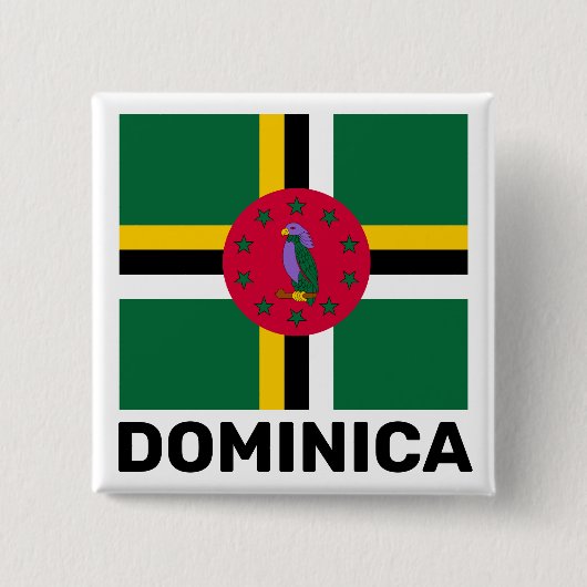 vlag van Dominica Vierkante Button 5,1 Cm (Voorkant)