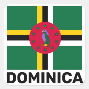 vlag van Dominica Vierkante Sticker