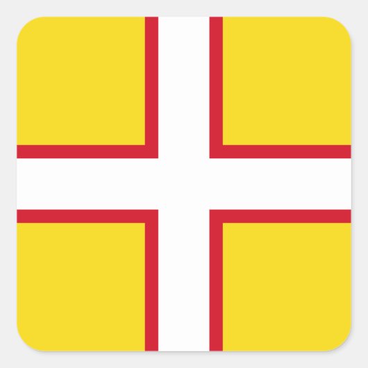 Vlag van Dorset Vierkante Sticker (Voorkant)