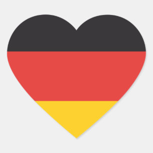 Vlag van Duitsland x20 stickers hartvormige Duitse