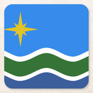 Vlag van Duluth, Minnesota Vierkante Kartonnen Onderzetter