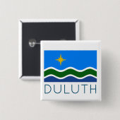 Vlag van Duluth, MN Vierkante Button 5,1 Cm (Voorkant /achterkant)