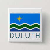Vlag van Duluth, MN Vierkante Button 5,1 Cm (Voorkant)