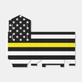 Vlag van dun gele lijnverzenders bedankdoosjes (Uitgevouwen)