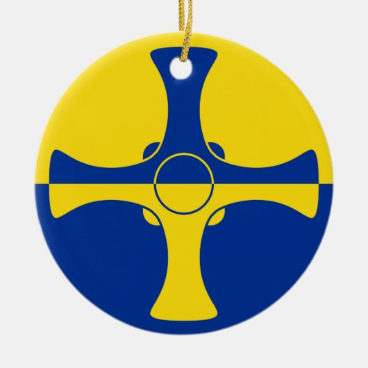 Vlag van Durham (graafschap van Engeland, VK) Keramisch Ornament (Voorkant)