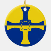 Vlag van Durham (graafschap van Engeland, VK) Keramisch Ornament (Achterkant)
