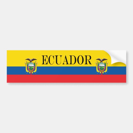 Vlag van Ecuador Bumpersticker (Voorkant)