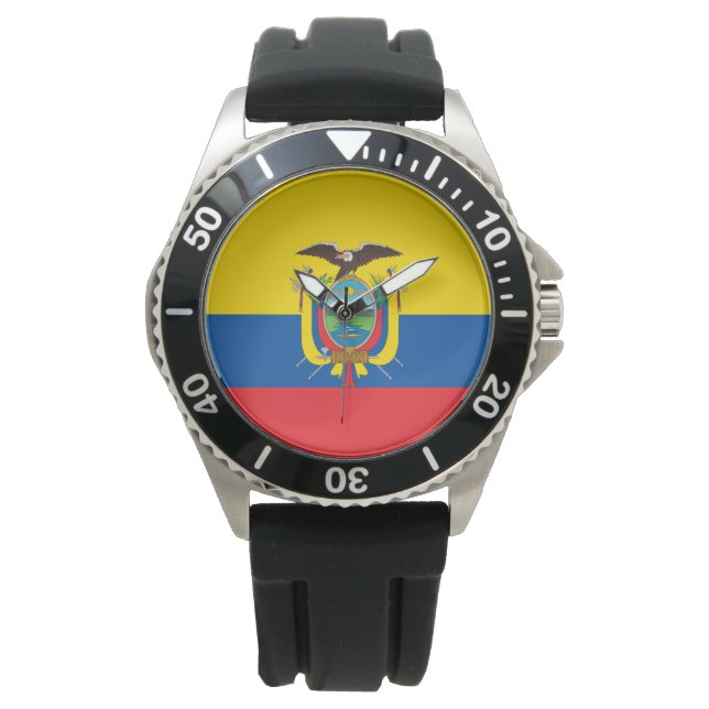 Vlag van Ecuador Horloge (Voorkant)