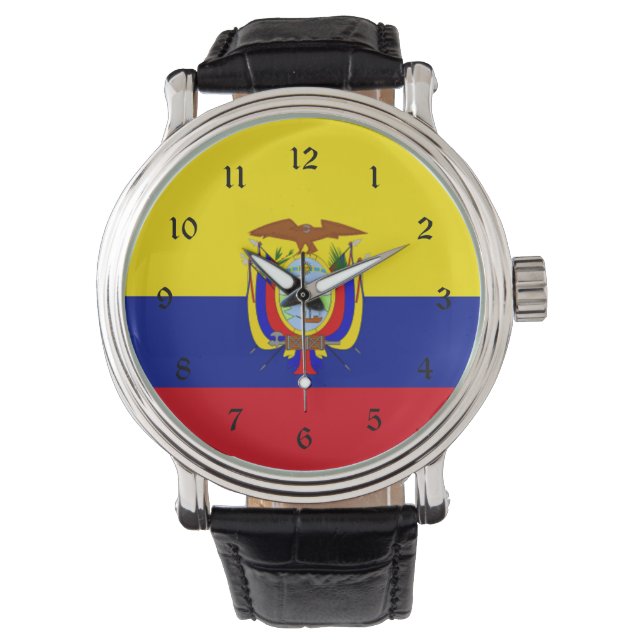 Vlag van Ecuador Horloge (Voorkant)