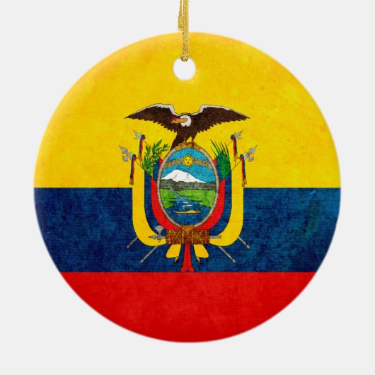 Vlag van Ecuador Keramisch Ornament (Achterkant)