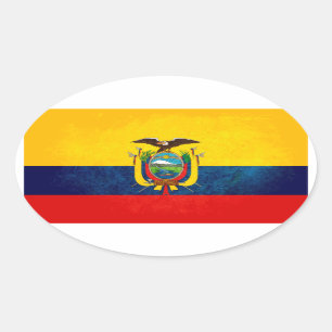 Vlag van Ecuador Ovale Sticker