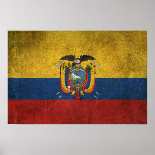 vlag van Ecuador Poster