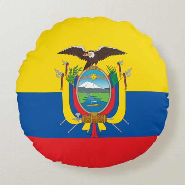 Vlag van Ecuador Rond Kussen (Voorkant)