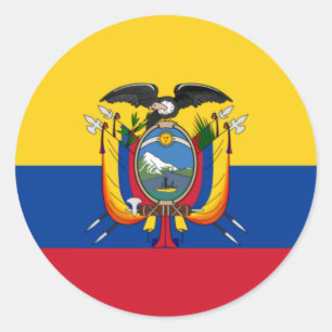Vlag van Ecuador Ronde Sticker