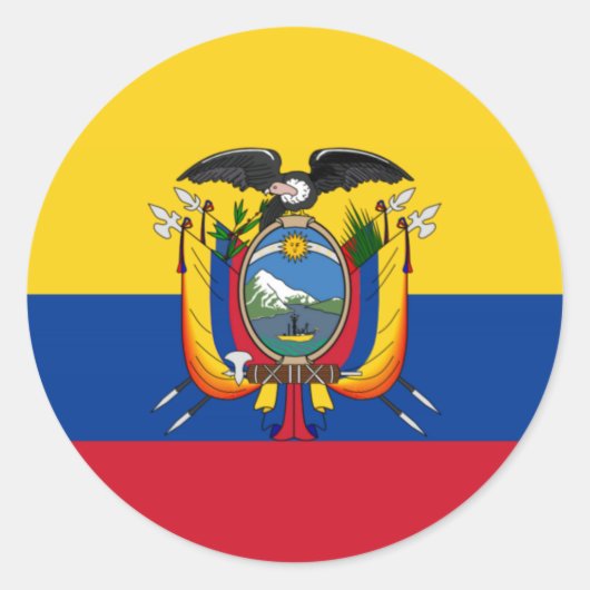 Vlag van Ecuador Ronde Sticker (Voorkant)