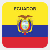 Vlag van Ecuador Vierkante Sticker (Voorkant)