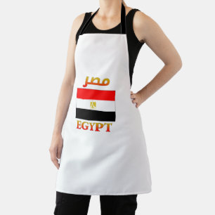 Vlag van Egypte مصر Arabisch & Engels WordArt Schort
