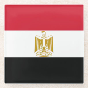 Vlag van Egypte Glazen Onderzetter