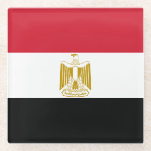 Vlag van Egypte Glazen Onderzetter