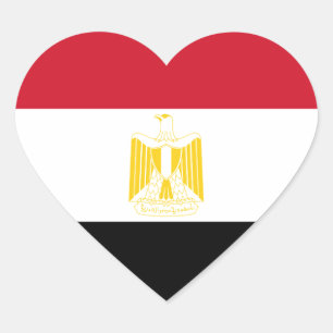 Vlag van Egypte Hart Sticker