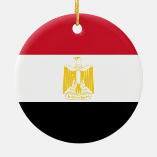 Vlag van Egypte Keramisch Ornament (Achterkant)