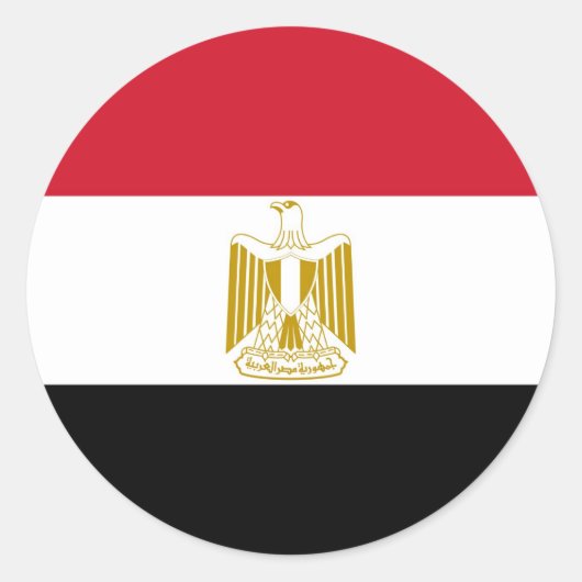 Vlag van Egypte Ronde Sticker (Voorkant)