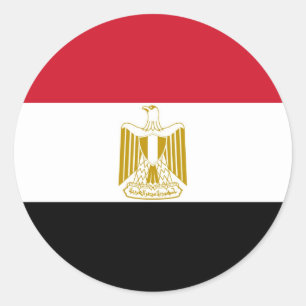 Vlag van Egypte Ronde Sticker
