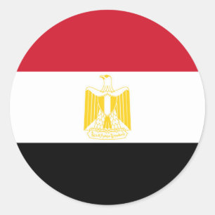 Vlag van Egypte Ronde Sticker