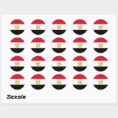 Vlag van Egypte Ronde Sticker (Vel)