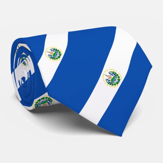 Vlag van El Salvador Stropdas (Opgerold)