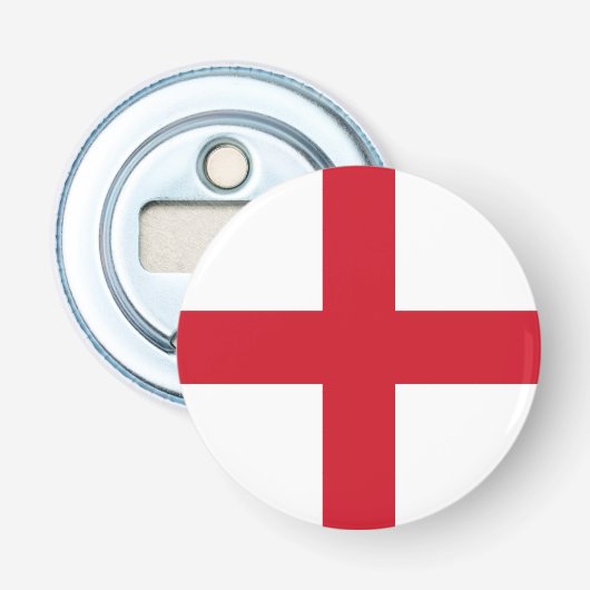 Vlag van Engeland Button Flesopener (Voorkant)