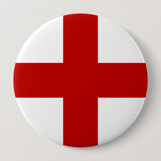 Vlag van Engeland of St. George Cross Ronde Button 4,0 Cm (Voorkant)