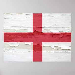 Vlag van Engeland Weathered Poster