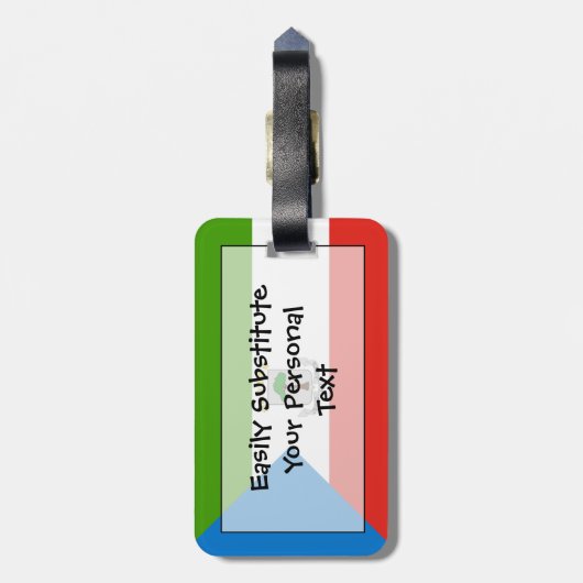 Vlag van Equatoriaal-Guinea - ID persoonlijk Bagagelabel (Achterkant verticaal)